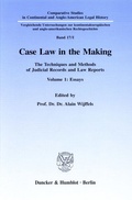 Cover: Case Law in the Making. - Duncker & Humblot