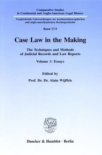 Enlarge image Cover: Case Law in the Making. - Duncker & Humblot