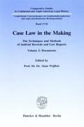 Cover: Case Law in the Making. - Duncker & Humblot