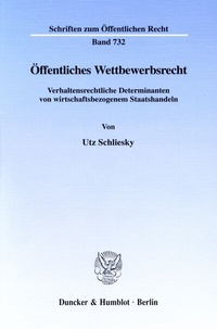 Abbildung von: Öffentliches Wettbewerbsrecht. - Duncker & Humblot