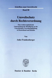 Bild: Umweltschutz durch Rechtsverordnung. - Duncker & Humblot
