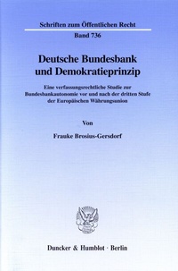 Abbildung von: Deutsche Bundesbank und Demokratieprinzip. - Duncker & Humblot
