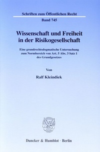 Abbildung von: Wissenschaft und Freiheit in der Risikogesellschaft. - Duncker & Humblot
