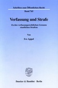 Cover: Verfassung und Strafe. - Duncker & Humblot