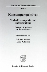 Enlarge image Cover: Konsumperspektiven. - Duncker & Humblot