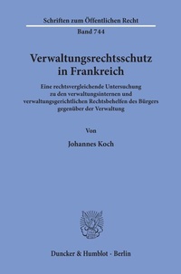 Abbildung von: Verwaltungsrechtsschutz in Frankreich. - Duncker & Humblot