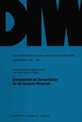 Cover: Energiepreise als Standortfaktor f&uuml;r die deutsche Wirtschaft. - Duncker & Humblot