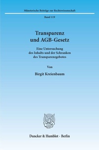 Abbildung von: Transparenz und AGB-Gesetz. - Duncker & Humblot