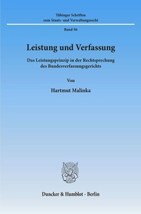Abbildung von: Leistung und Verfassung. - Duncker & Humblot