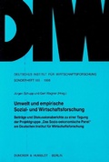 Cover: Umwelt und empirische Sozial- und Wirtschaftsforschung. - Duncker & Humblot