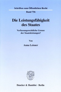 Abbildung von: Die Leistungsfähigkeit des Staates. - Duncker & Humblot