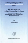Cover: Die Besteuerung von Anleger-Kommanditgesellschaften. - Duncker & Humblot