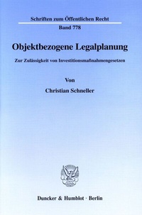 Abbildung von: Objektbezogene Legalplanung. - Duncker & Humblot