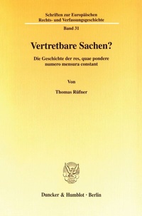 Enlarge image Cover: Vertretbare Sachen? - Duncker & Humblot