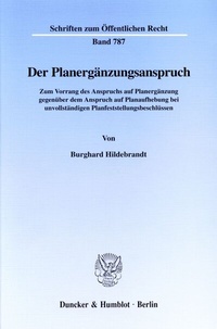 Abbildung von: Der Planergänzungsanspruch. - Duncker & Humblot