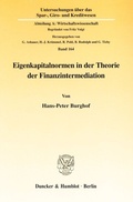 Cover: Eigenkapitalnormen in der Theorie der Finanzintermediation. - Duncker & Humblot