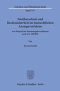 Bild: Nachbarschutz und Rechtssicherheit im baurechtlichen Anzeigeverfahren. - Duncker & Humblot