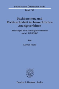 Abbildung von: Nachbarschutz und Rechtssicherheit im baurechtlichen Anzeigeverfahren. - Duncker & Humblot