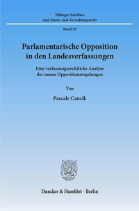 Abbildung von: Parlamentarische Opposition in den Landesverfassungen. - Duncker & Humblot