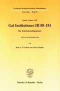 Cover: Gai Institutiones III 88 - 181. - Duncker & Humblot