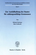 Cover: Zur Ausfallhaftung des Staates f&uuml;r zahlungsunf&auml;hige Kommunen. - Duncker & Humblot