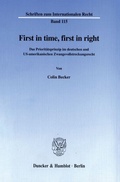Cover: First in time, first in right. - Duncker & Humblot