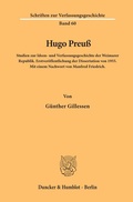 Cover: Hugo Preu&szlig;. - Duncker & Humblot