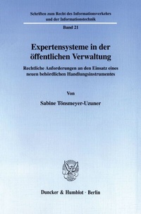 Abbildung von: Expertensysteme in der öffentlichen Verwaltung. - Duncker & Humblot