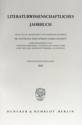 Cover: Literaturwissenschaftliches Jahrbuch. - Duncker & Humblot