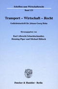 Cover: Transport - Wirtschaft - Recht. - Duncker & Humblot