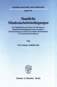 Abbildung von: Staatliche Mindestarbeitsbedingungen. - Duncker & Humblot