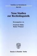 Cover: Neue Studien zur Rechtslinguistik. - Duncker & Humblot