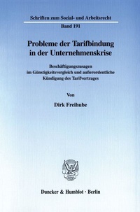Abbildung von: Probleme der Tarifbindung in der Unternehmenskrise. - Duncker & Humblot