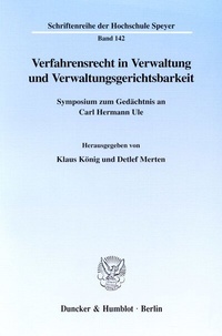 Abbildung von: Verfahrensrecht in Verwaltung und Verwaltungsgerichtsbarkeit. - Duncker & Humblot