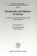 Cover: Demokratie und Diktatur in Europa. - Duncker & Humblot