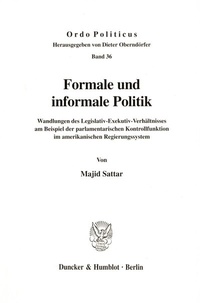 Enlarge image Cover: Formale und informale Politik. - Duncker & Humblot