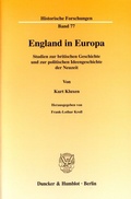Cover: England in Europa. - Duncker & Humblot