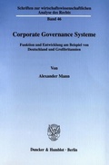 Cover: Corporate Governance Systeme. - Duncker & Humblot