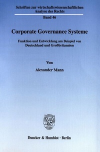 Enlarge image Cover: Corporate Governance Systeme. - Duncker & Humblot