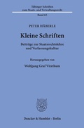 Cover: Kleine Schriften. - Duncker & Humblot