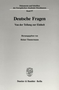 Enlarge image Cover: Deutsche Fragen. - Duncker & Humblot