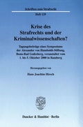 Cover: Krise des Strafrechts und der Kriminalwissenschaften? - Duncker & Humblot
