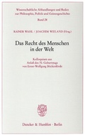 Cover: Das Recht des Menschen in der Welt. - Duncker & Humblot