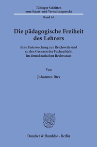 Abbildung von: Die pädagogische Freiheit des Lehrers. - Duncker & Humblot