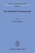 Cover: Das Deutsche Personenrecht. - Duncker & Humblot
