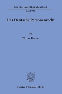 Abbildung von: Das Deutsche Personenrecht. - Duncker & Humblot