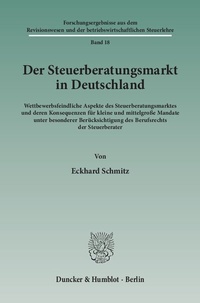 Abbildung von: Der Steuerberatungsmarkt in Deutschland. - Duncker & Humblot