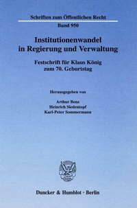 Abbildung von: Institutionenwandel in Regierung und Verwaltung. - Duncker & Humblot