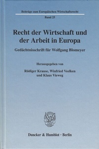 Abbildung von: Recht der Wirtschaft und der Arbeit in Europa. - Duncker & Humblot
