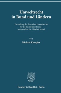 Abbildung von: Umweltrecht in Bund und Ländern. - Duncker & Humblot